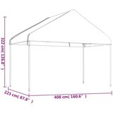 vidaXL Paviljon s streho bel 8,92x4,08x3,22 m polietilen | Shoptok.si