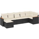 The Living Store Vrtna sedežna garnitura 7-delna z blazinami črn poli ratan - Vrtna Sedežna Garniture, (21446819) | Shoptok.si