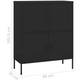vidaXL Omara za shranjevanje črna 80x35x101,5 cm jeklo | Shoptok.si