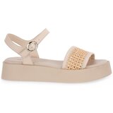 Frau Sandali & Odprti čevlji Rafia Macrame Ecru pisana | Shoptok.si