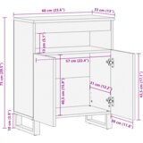 vidaXL Poredak 60x33.5x75 cm od Čvrstog Drva i Akacije | shoptok.hr