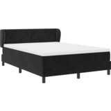 vidaXL Postelja z vzmetnico Črna 140x190 cm Žamet | Shoptok.si