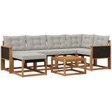 vidaXL Zunanja garnitura za sedenje 7 pcs Naravna in svetlo siva, (5000282119) | Shoptok.si