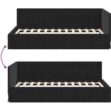 vidaXL Kotna postelja z vzglavjem Črna 90 x 200 cm Žamet | Shoptok.si