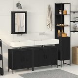  Set namještaja za kupaonicu Zidne 4 pcs Crna Konstruirano drvo | shoptok.hr