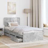  Krevetna konstrukcija s ladicama Betonsko Siva 90 x 190 cm | shoptok.hr