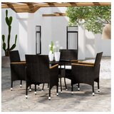  5-dijelni vrtni blagovaonski set od poliratana crni | shoptok.hr