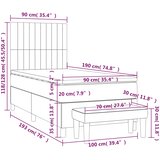  Krevet s oprugama i madracem plavi 90 x 190 cm od tkanine | shoptok.hr