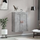 vidaXL Stenska omarica betonsko siva 69,5x34x90 cm inženirski les | Shoptok.si