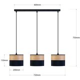  Visilica na sajli ALBA 3xE27/15W/230V crna/braon | Eponuda.com