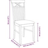 vidaXL Jedilni stoli z blazinami 2 kosa bele masivne lesene gume | Shoptok.si