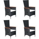  7-dijelni vrtni blagovaonski set od poliratana crni | shoptok.hr