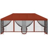 Paviljon s bočnim stranama 6 x 3 m Terakota Poliester i čelik | shoptok.hr