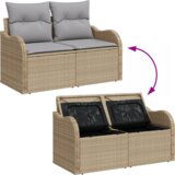  10-delni vrtni kavč z blazinami Bež poly rattan | Shoptok.si