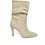 Fox Shoes R404020302 Women's Beige Suede Slim Heeled Pleated Boots | Shoptok.si