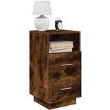 vidaXL Noćni ormarić s 2 ladice dimljeni hrast 36x36x68 cm | shoptok.hr