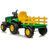 Premium Stil Traktor na akmulator sa prikolicom za decu, 12V, Zeleni | ePonuda.com