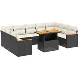  The Living Store Vrtna sedežna garnitura 11-delna z blazinami črn poli ratan - Vrtna Sedežna Garniture, (21446979) | Shoptok.si