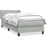 Box Spring krevet s madracem svijetlo sivi 90x220 cm baršun | shoptok.hr