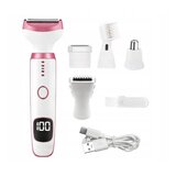  5 u 1 bežična baterija. lcd epilator i aparat za brijanje dlačica usb ružičasti | shoptok.hr