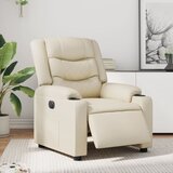 vidaXL električni naslanjač krem umetno usnje | Shoptok.si