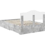  Okvir za krevet s uzglavljem Betonski sivi 135 x 190 cm | shoptok.hr