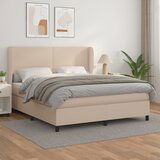 vidaXL Krevet box spring s madracem cappuccino 180x200 cm umjetna koža | shoptok.hr