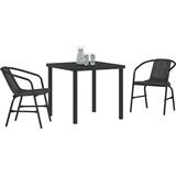  Vrtni set za objed 3 kom. Crna Čelik s prahom premazan | shoptok.hr