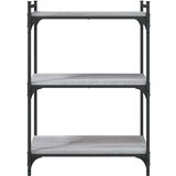 vidaXL Knjižna omara 3-nadstropna siva sonoma 60x30x86 cm inž. les | Shoptok.si