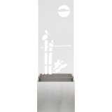 vidaXL Vrtno korito z dekorativno ploščo Srebrna 50 x 140 cm | Shoptok.si