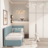 Ghado Plavi kutni dječji krevet s prostorom za odlaganje s madracem 90x200 cm Flexi - | shoptok.hr
