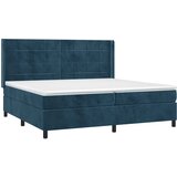  box spring s madracem LED tamnoplavi 200x200 cm baršun | shoptok.hr
