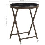  Stolić za čaj smeđi 60 cm od poliratana i kaljenog stakla | shoptok.hr
