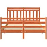  Krevetna konstrukcija s uzglavljem Vosak smeđa 140 x 200 cm | shoptok.hr
