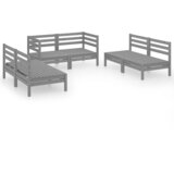 Maison Chic Seti vrtnega pohištva - Vrtna garnitura - Vrtni pohištvo set 6-delna siva trdna borovina, (21816049) | Shoptok.si