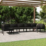 The Living Store Vrtna sedežna garnitura 7-delna z blazinami aluminij antracit - Vrtna Sedežna Garnitura, (21476994) | Shoptok.si
