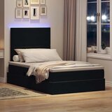  LED krevet za pohranu s madracem Crna 120 x 200 cm Baršun | shoptok.hr
