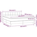  Krevet s oprugama i madracem krem 160x200 cm od tkanine | shoptok.hr