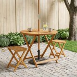  Preklopni vrtni stol Prirodna Ø90 x 75 cm Čvrsto drvo akacije | shoptok.hr