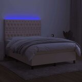  Krevet box spring s madracem LED krem 140x200 cm od tkanine | shoptok.hr