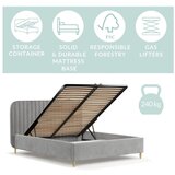 Maison de Rêve Sivi tapecirani bračni krevet s prostorom za odlaganje s podnicom 140x200 cm Noto – | shoptok.hr