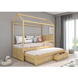 ADRK Djeji kreveti kuica JONASZEK s ogradom i madracima 97 cm - PRIRODNI BOR | shoptok.hr