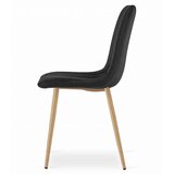  Stolica LAVA od crnog baršuna s drvenim nogama x 4 | shoptok.hr