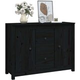  Komoda crna 100 x 35 x 74 cm od masivne borovine | shoptok.hr