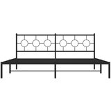Metalni okvir za krevet s uzglavljem crni 200x200 cm | shoptok.hr
