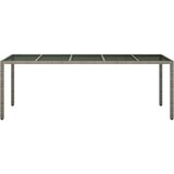  Vrtni stol sivi 250x100x75 cm od kaljenog stakla i poliratana | shoptok.hr