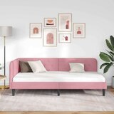  Kutni okvir kreveta s uzglavljem Ružičasta 90 x 190 cm Baršun | shoptok.hr