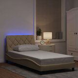 Okvir kreveta s LED-om bez madraca krem 100 x 200 cm od tkanine | shoptok.hr