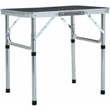 Sklopivi Zložljiva miza za kampiranje siva iz aluminija 60x45 cm, (20817008)