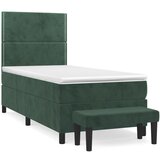 Maison Chic Box spring postelja - Vzmetna postelja z vzmetnico temno zelena 80x200 cm žamet SL14287, (21903451) Cene